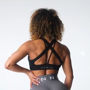NVGTN Inspire Black Cross-Back Sports Bra